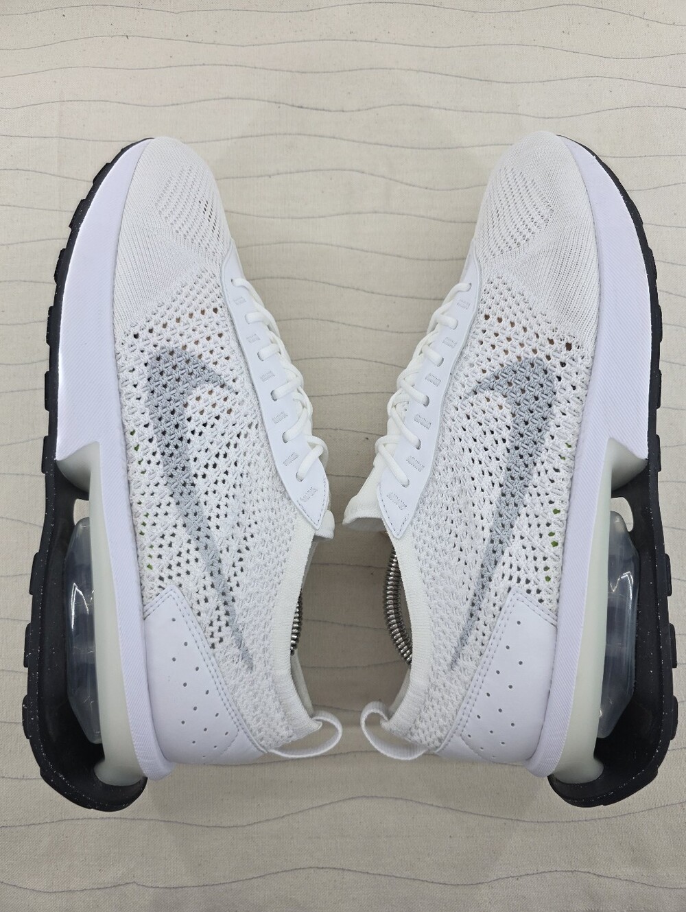 Nike Mens Air Max Flyknit Racer White Athletic Shoes Sneakers FJ4002-100 Sz 10.5 - Picture 8 of 12